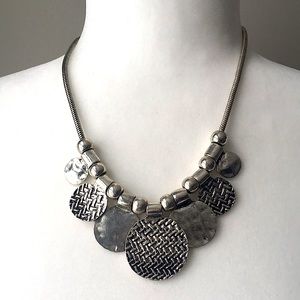 Silver fashion necklace and earrings